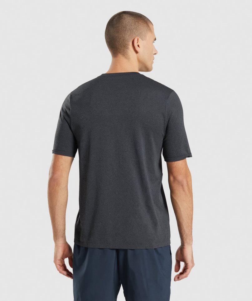 Men's Gymshark Arrival Seamless T-Shirts Black | CA 65A83D